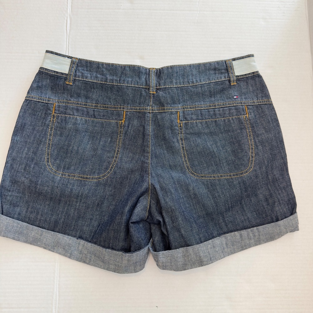 Tommy Hilfiger Womens Dark Wash Cuffed Denim Shorts Blue Size 8 100% Cotton - Picture 8 of 8